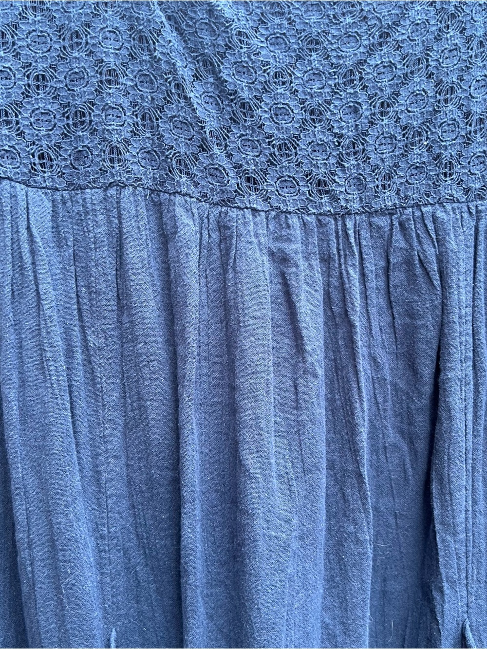 Free People Free-ist Bring the Romance Maxi Dress Sz M Navy Boho Lace Romantic - Picture 7 of 16